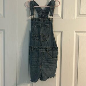 Gap denim cutoff overall shorts (girls)